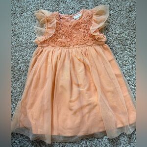 Cat & Jack Peach Floral Rosette Tulle Dress for Girls #2